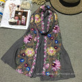 Fashion new arrival best selling popular knitting 100 viscose women floral wide Cotton scarf lady Embrodiery scarf